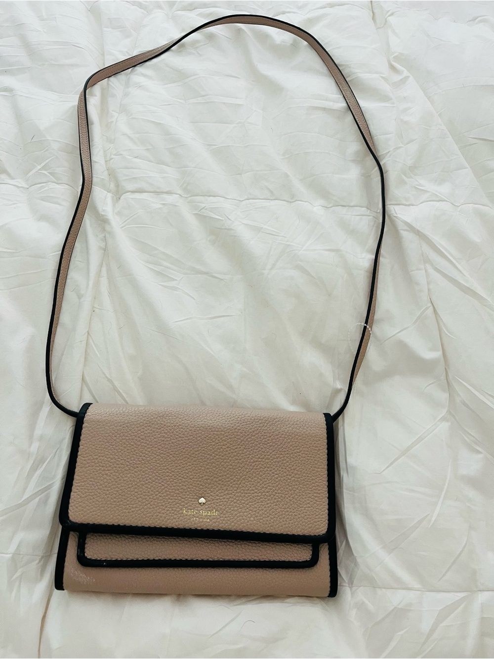 kate spade New York Pebbled Leather Crossbody Bag in Taupe